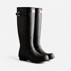 Resim Hunter Originals Wellington Tri Colour Logo Kadın Siyah Uzun Bot Siyah Uzun Bot WFT2353RMA-BLK 
