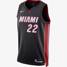 Resim Nike Miami Heat Icon Erkek Siyah Basketbol Forması 