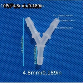Resim Hightower 10 Adet Y Tipi Tee Bağlantı 4.8mm 3 Yollu Hortum Kelepçesi Akvaryum Pompası 