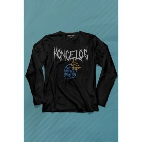 Resim Kendim Seçtim Kongelos Kralsız Taç Gothic Urban Uzun Kollu Tişört Baskılı Çocuk T-Shirt 