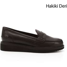 Resim GÖNDERİ(R) Kadın Kahve Antik Dolgu Taban Hakiki Deri Loafer Ayakkabı 
