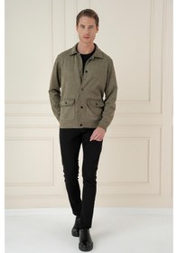 Resim Efor Comfort Fit Mono Yaka Kapaklı Cep Casual Haki Ceket C 699 Haki 