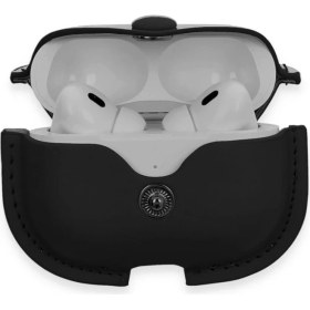 Resim Ulora Apple Airpods Pro 2 (2.nesil) Çanta Deri Kılıf - Siyah 