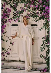 Resim Sateen Keten Karışımlı Pantolon - Taş-136276 Taş 
