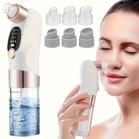 Resim 6 Başlıklı Taşınabilir Vakumlu Elektrikli Gözenek Temizleyici, Siyah Nokta Çıkarıcı, USB Mini Sivilce Patlatıcı, Seyahat ve Cilt Bakımı İçin (Hijyenik) 