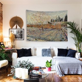 Resim Orchard with Cypresses Duvar Örtüsü - 160 cm x 220 cm 