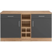 Resim Katya Mutfak Adası Alt Modül 150 Cm Beyaz -tezgah Dahil Beyaz-Antrasit 