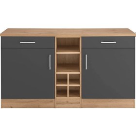 Resim Katya Mutfak Adası Alt Modül 150 Cm Beyaz -tezgah Dahil Beyaz-Antrasit 