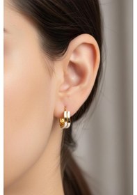 Resim Çgk Çiğdem Gürel Kuyumculuk 14 Ayar Zikzak Ajda 2 Sıra Altın Küpe Yaldız 