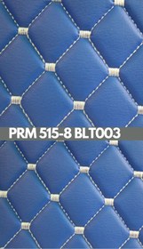Resim KAPİTONE DERİ MAVİ DERİ BEYAZ NAKIŞ BAKLAVA DESEN PRM 515-8 BLT 003 - - KAPİTONE DERİ 