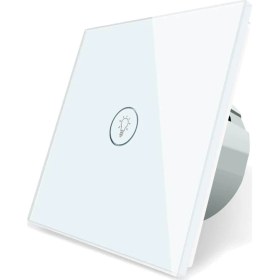 Resim Alpsmart AS871 EU WiFi Dokunmatik Akıllı Tekli Duvar Lamba Açma Anahtarı Tuya Destekli 