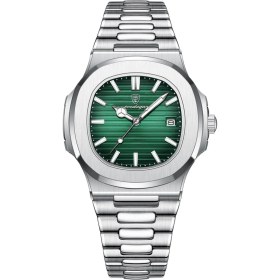 Resim Mundo Venta Poedagar Erkek Su Geçirmez Kol Saati - Gümüş / Yeşil (Yurt Dışından) 