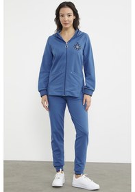 Resim Nakış Detaylı Jogger Eşofman Takım - Mavi 001 