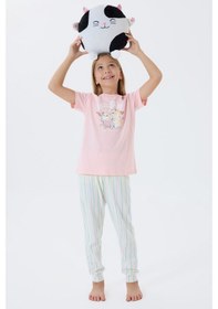 Resim Arnetta Kız Çocuk Pembe Pijama Takım Pembe 