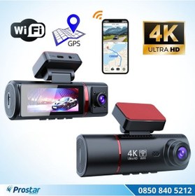 Resim 4k Ultra Hd 2 Kameralı Ön Ve İç Wifi Gps G-sensör Park Modu Dashcam Kamera 