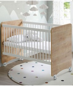 Resim Babywhen 1026 - Tekerlekli Kademeli Pratik Bebek Beşik 60x120 Ahşap 