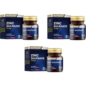 Resim Nutraxin Zinc Sulphate 15 Mg 100 Tablet 3 Adet 