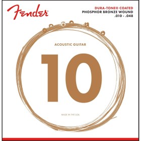 Resim Fender 860XL Phosphor Bronze Dura-Tone Coated Akustik Gitar Teli (10-48) 