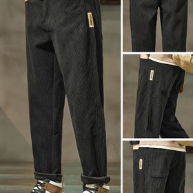 Resim Erkek Korduroy Rahat Pantolon 2025 Sonbahar/Kış Yeni Gelen - Rahat, Kalınlaştırılmış, Kırışmaya Dayanıklı Düz Bacaklı Pantolonlar, Dış Mekan Giyim İçin Kore Stili Moda Markası (Kane.zhang) 