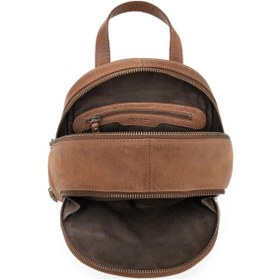 Resim Th Bags Berliner Bags Florence Vintage Deri Kadın Günlük Çantası, Su Geçirmez Küçük Sırt Çantası, Kahverengi 