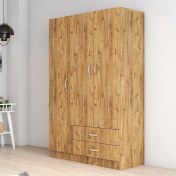 Resim Tanmob 3 Kapılı Iki Çekmeceli Geniş Gardrop Çam - GRD0502 