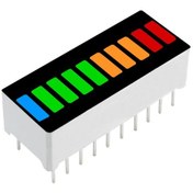 Resim Alkatronik-4 Renk Bar Led 10 Segment Akü Batarya Kapasite Doluluk Göstergesi 