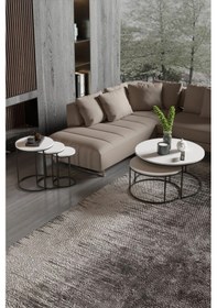 Resim Uslucan Alışveriş Orta Sehpa Ve Zigon Sehpa Set İkili Lüx C Zigon Beyaz Çok Renkli 