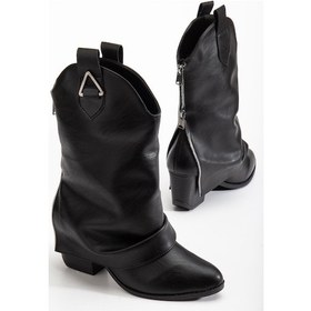 Resim Suins Puera Western Kadın Kovboy Kahve Siyah Bot Siyah 