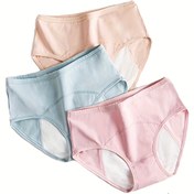 Resim 3'lü Kadınlar İçin Sızdırmaz Adet Külotu - Pastel Pembe/Mavi, Görünmez Kenar Tasarımlı Yumuşak ve Nefes Alabilen, Ağır Akış için Günlük ve Özel Günler İçin Şık Menstrual Külot 