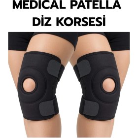Resim Medical Patella Destekli Diz Korsesi Ikili Sağ Sol Çapraz Bağ Menisküs Ağrısı Için Sporcu D 