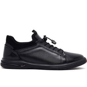 Resim Derimod Erkek Siyah Bağcıklı Deri Casual Sneaker,Kışlık Spor Ayakkabı 25WFD680318 