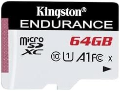 Resim Kingston High-Endurance 64GB microSD Hafıza Kartı SDCE/64GB 95MB/s - 30MB/s kadar Okuma Yazma Kameralar, Araç Kameraları için 