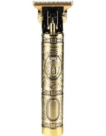 Resim Vintage T9 Metal Şarjlı Profesyonel Saç Ense Sakal Tıraş Makinesi 