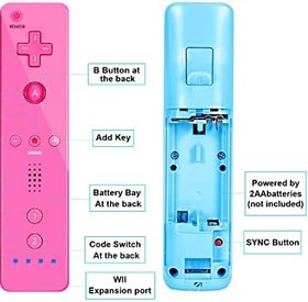 Resim NC Wii Controller 4 Pack, Replacement for Wii Remote Controller,Compatible with Nintendo Wii/Wii U, With Silicone Case and Wrist Strap. (White+Black+Blue + Pink) 