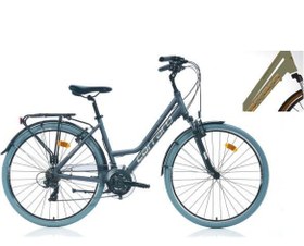 Resim Carraro Elite 705 V - 28 Jant 17'' 43cm ( Xs - S ) Kadro 21 Vites Şehir Bisikleti - Metalik Açık Yeşil / Kahve Bakır 