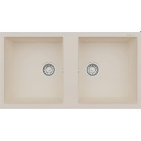 Resim Real Stone P019 Nemrut Granit Mutfak Eviyesi Krem Tezgah Altı - Üstü 97x52 Cm İki Gözlü Krem 