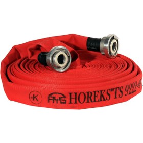Resim KKDAVM 1" Içi Termoplast Dışı Pu Kaplı Kırmızı 25 Mt Yangın Hortumu Ts 9222 - Ts En 14540 Belgeli Hortum 