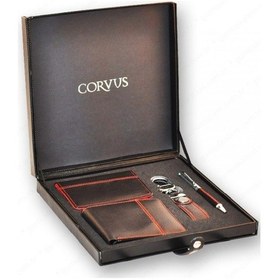 Resim Corvus Kalem Kartvizitlik Anahtarlık Cüzdan 4 'lü Deri Set Cv-09 