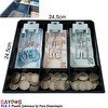 Resim Saypos PLS3 Plastik Para Çekmecesi İçi Düzenleyici 3 Banknot 3 Bozuk Para Gözlü 24.5x24.5x3.5 CM 