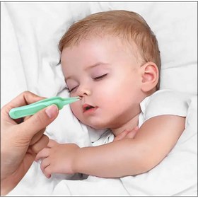 Resim Vi Caro 2 Adet Bebek Burun Kulak Göbek Temizleme Cımbızı Plastik İnce Uçlu Hassas Cımbız + Çatal Kaşık 