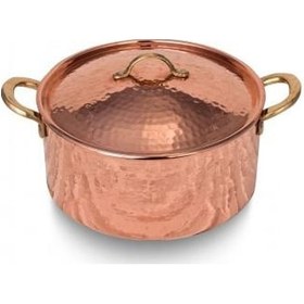 Resim Turna Bakır İtalyan Tencere 4 No 24 CM El Dövme Kırmızı Turna815 