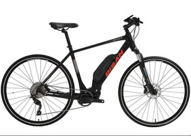 Resim Bisan E-Trekkıng Elektrikli Erkek Şehir Bisikleti 53CM Hd 28 Jant 10 Vites Mat Siyah Kırmızı 
