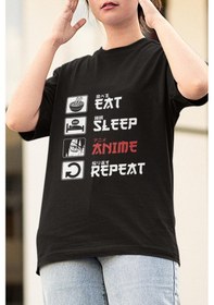 Resim Anime Eat Sleep Anime Tişört 