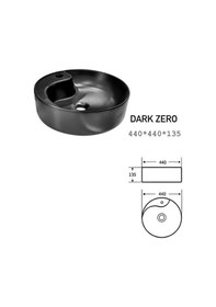 Resim Yuen Banyo Lavabosu Tezgah Üstü Çanak Banyo Lavabosu Doğal Taş Siyah 44 Cm Çapında Siyah 
