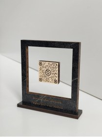 Resim HARPİES IBAN Standı| Hesap Bilgileri Karekod Stant|QR Kod Ödeme Ahşap Masaüstü Çerçeve|Menü Standı|MK5003 