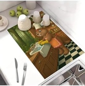 Resim Bulaşık Kurutma Matı Kurutma Örtüsü Tezgah Üstü Bulaşıklık 40X50Cm Yıkanabilir | Köstebek Desenli,Çok Renkli Tek Ebat 