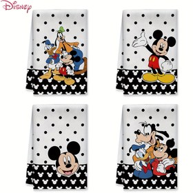 Resim 1/2/4 adet Disney el havluları Mickey Mouse Donald Duck Goofy bot siyah beyaz kırmızı sevimli komik çizgi film mikrofiber 16*24in/40*60cm banyo mutfak oturma odası spor salonu ve dış mekan sporları için 