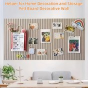 Resim Geniş Dikey Çizgili Keçe Panosu Fotoğraf Duvarı, Yatak Odası Oturma Odası Yurt Dekoratif Arka Plan Mesaj Ekran Paneli, Sanat Sergisi Fotoğraf Duvar Dekoru Pano, Matkap Gerektirmeyen Kendinden Yapışkanlı Kolay Kurulum, Ev Okul Ofis Dekoratif Not Defteri İçin Uygun 