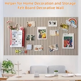 Resim Geniş Dikey Çizgili Keçe Panosu Fotoğraf Duvarı, Yatak Odası Oturma Odası Yurt Dekoratif Arka Plan Mesaj Ekran Paneli, Sanat Sergisi Fotoğraf Duvar Dekoru Pano, Matkap Gerektirmeyen Kendinden Yapışkanlı Kolay Kurulum, Ev Okul Ofis Dekoratif Not Defteri İçin Uygun 