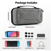 Resim Gaojunshop01 Nintendo Switch 14ü1 Aksesuar Seti Gri Taşıma Çantası Ekran Koruyucu 